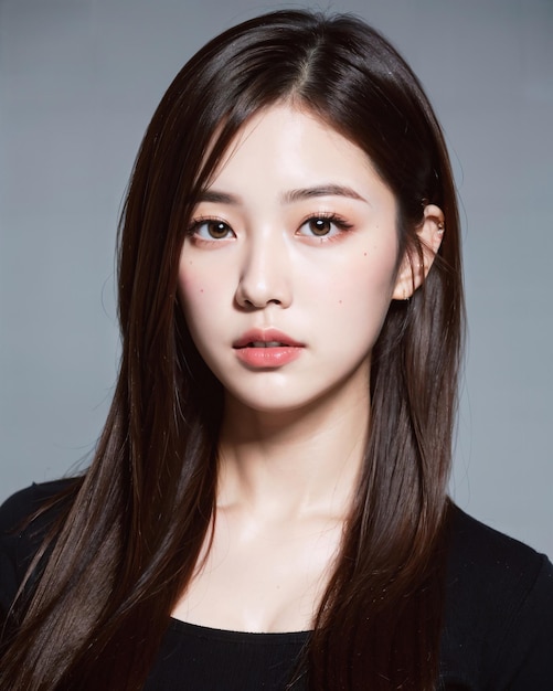 Portrait de belles femmes coréennes avec fond de studio