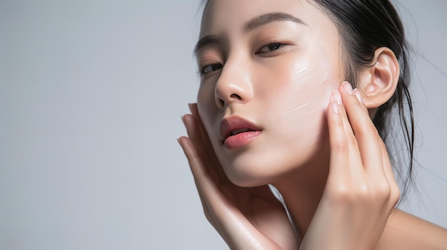 Portrait de belles femmes japonaises spa concept de soins de la peau