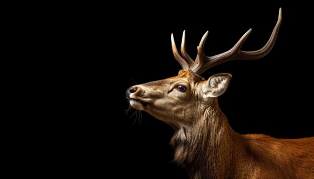 Portrait de cerf à cornes majestueux