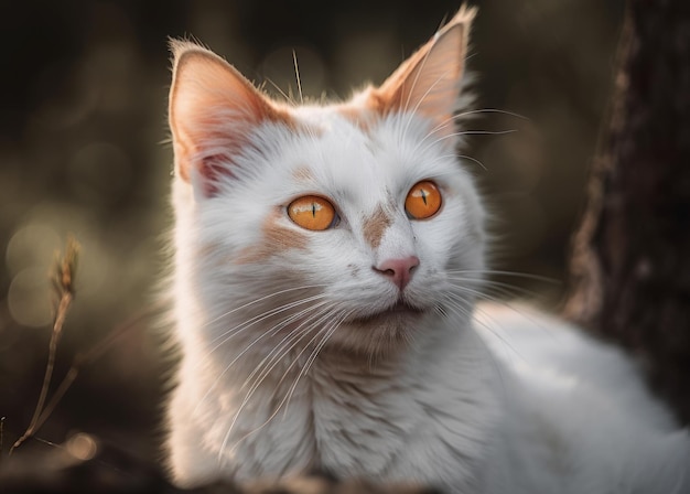 Portrait de chat de fourgon turc en gros plan créé avec la technologie d'intelligence artificielle générative