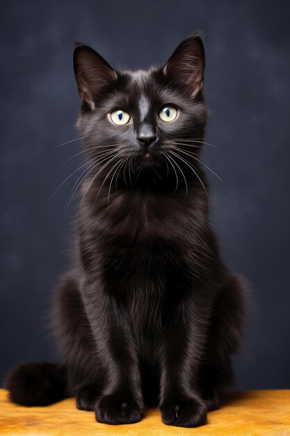 Portrait de chat noir