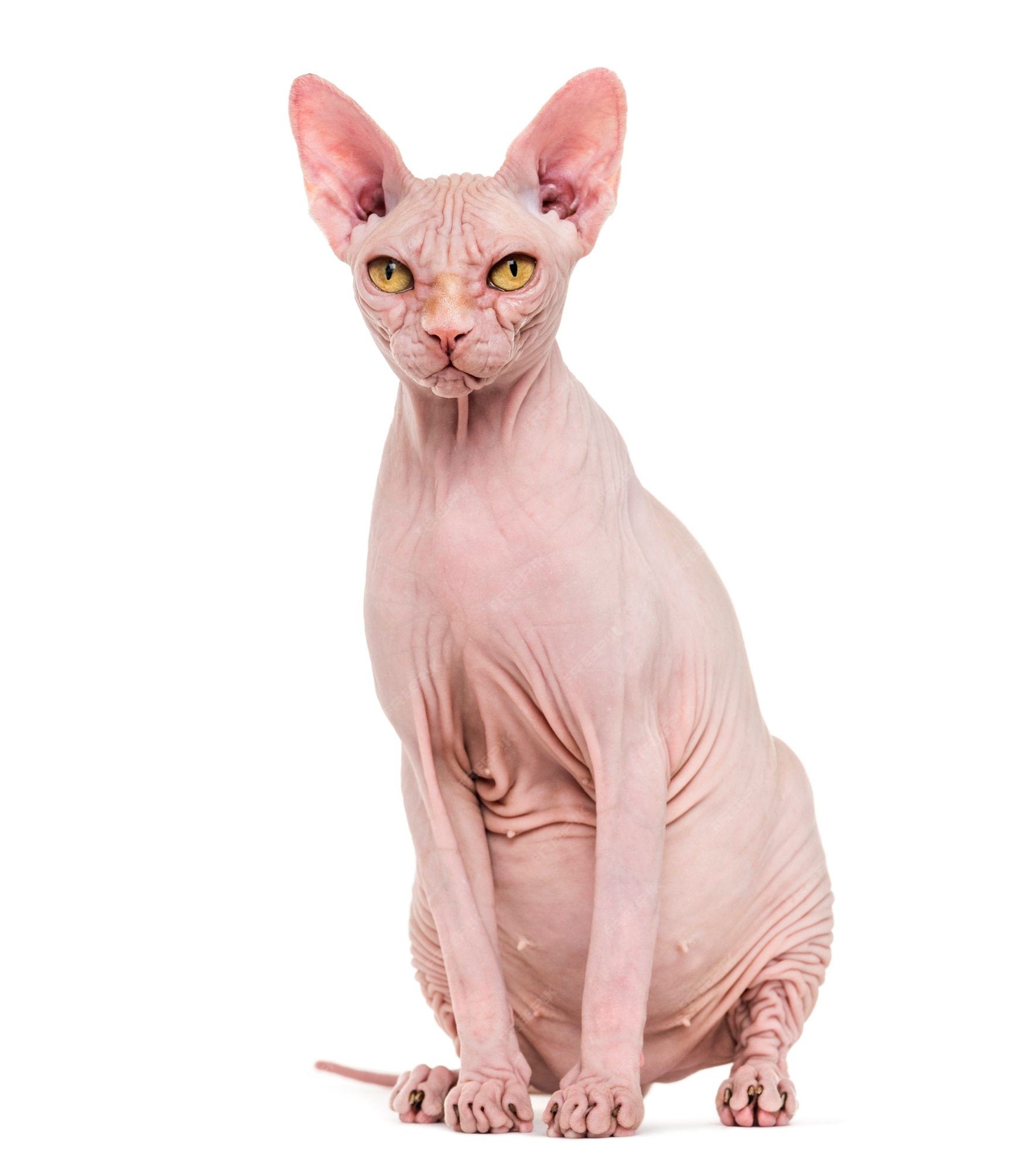 Portrait De Chat Sphynx Sans Poil Isole Photo Premium