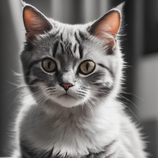 Portrait d'un chat tabby argenté du Maine Coon