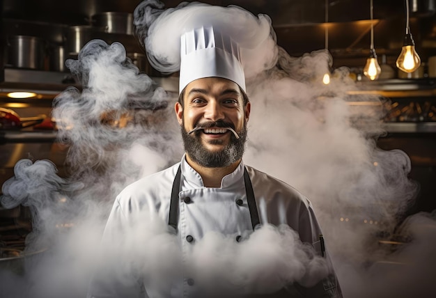 Portrait d'un chef qui rit