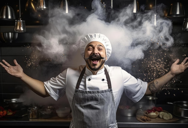 Portrait d'un chef qui rit