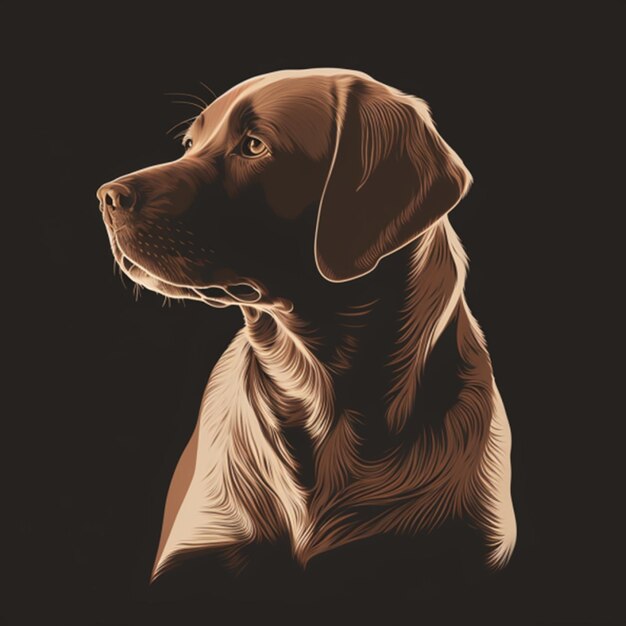 Un portrait de chien avec un fond marron