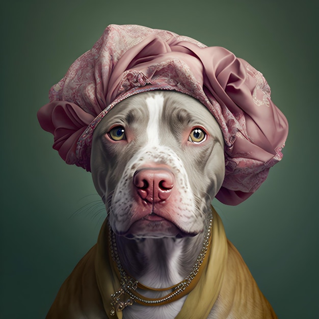 Portrait d'un chien de mode illustartion tendance et drôle artxA