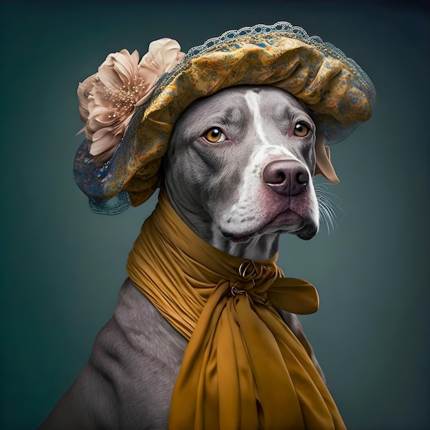 Portrait d'un chien de mode illustartion tendance et drôle artxA