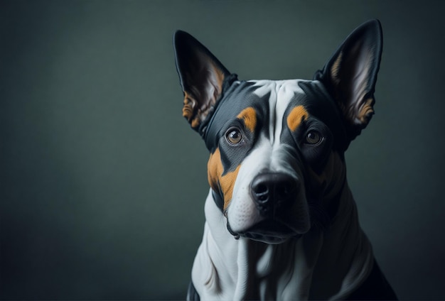 portrait d'un chien noir isolé avec un fond doux
