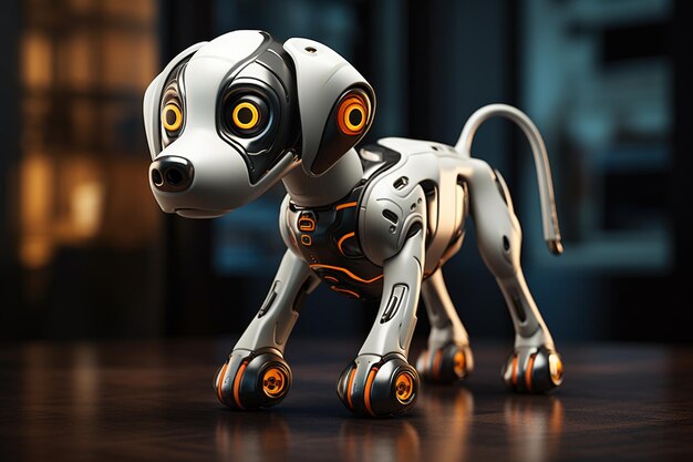 Portrait d'un chien robot mécanicien