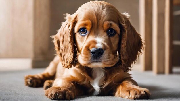 Portrait d'un chiot de cocker spaniel