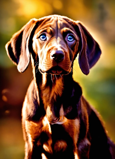 Portrait d'un chiot de labrador brun de race pure à l'extérieur