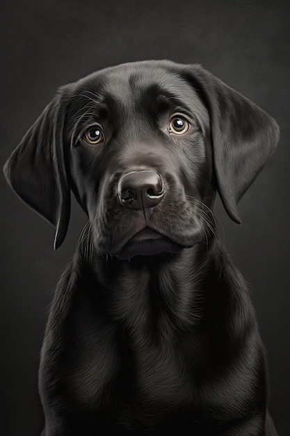 Photo portrait de chiot labrador mignon générative ai