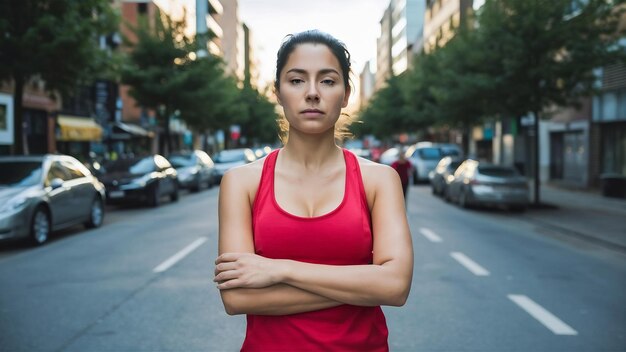 Photo portrait d'un citoyen fatigué épuisé après un jogging matinal dans la rue