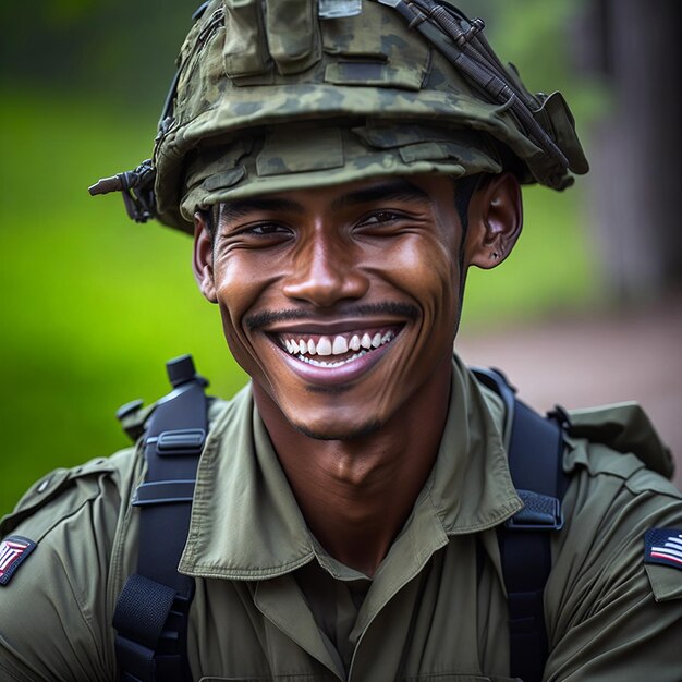 Photo portrait d'un client regardant la caméra générée