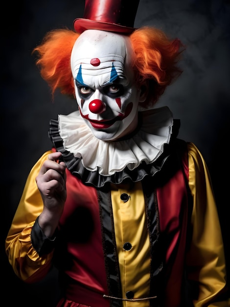 Portrait d'un clown effrayant sur fond sombre Halloween fond d'écran