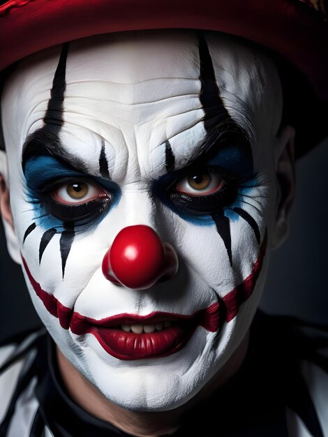 Photo portrait d'un clown effrayant sur fond sombre halloween fond d'écran