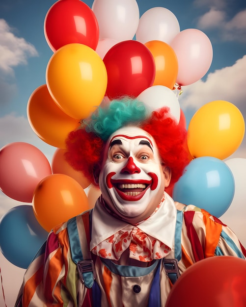 portrait d'un clown joyeux