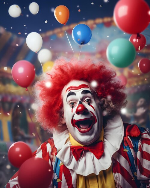 portrait d'un clown joyeux