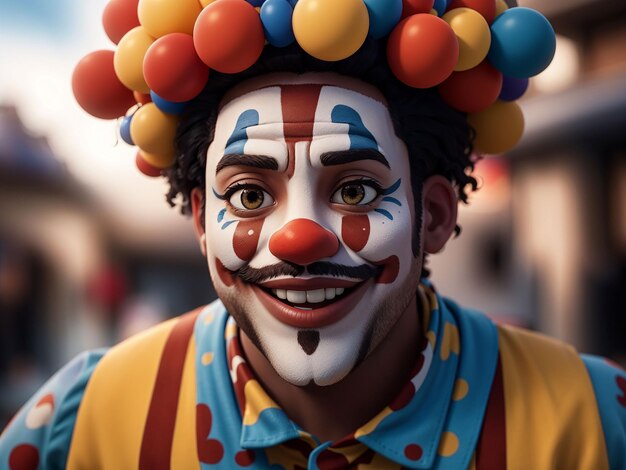 Photo portrait d'un clown mâle souriant