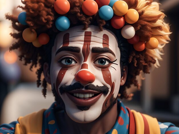 Photo portrait d'un clown sourireux