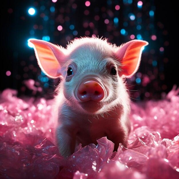 Photo portrait d'un cochon généré par ai