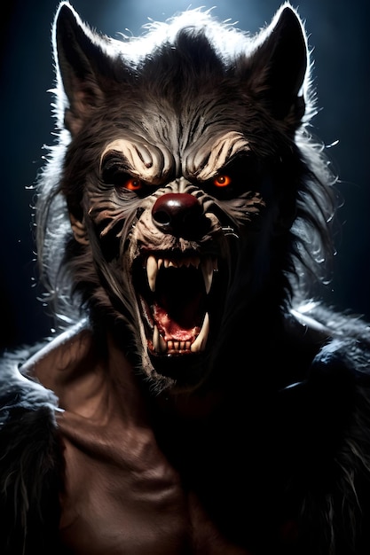 Portrait d'un concept d'Halloween loup-garou