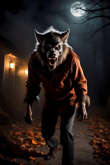 Portrait d'un concept d'Halloween loup-garou