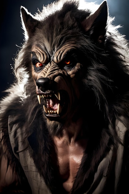 Portrait d'un concept d'Halloween loup-garou