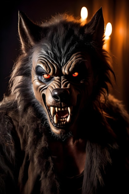 Portrait d'un concept d'Halloween loup-garou