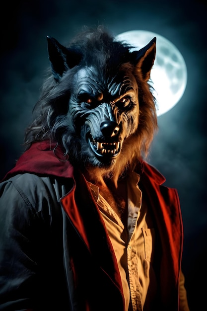 Portrait d'un concept d'Halloween loup-garou