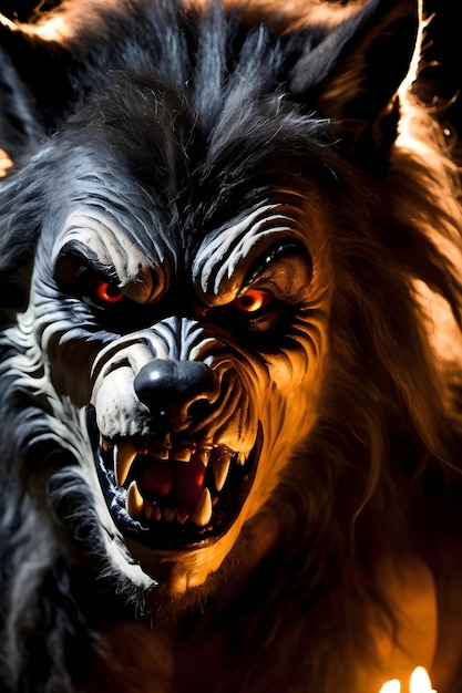 Portrait d'un concept d'Halloween loup-garou