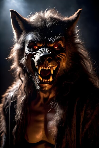 Portrait d'un concept d'Halloween loup-garou