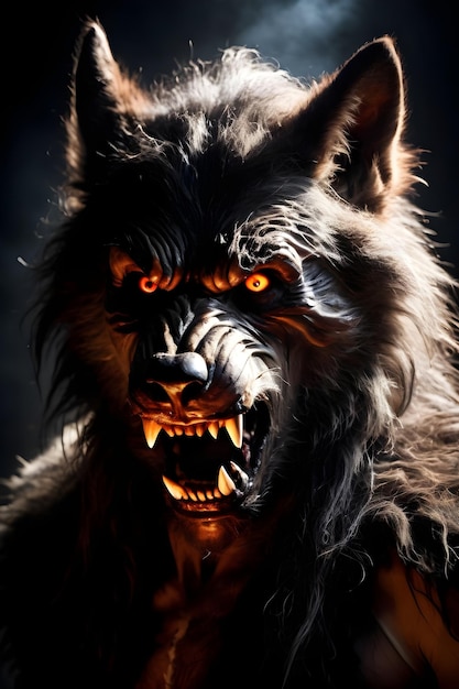 Portrait d'un concept d'Halloween loup-garou