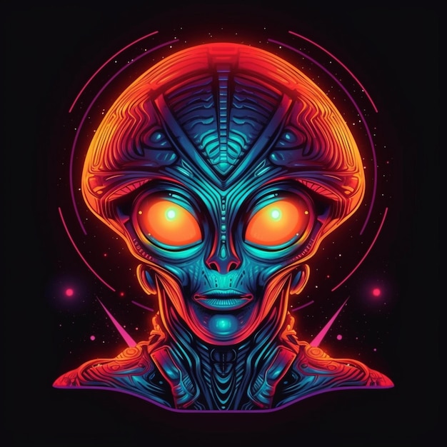 portrait de conception d'illustration extraterrestre