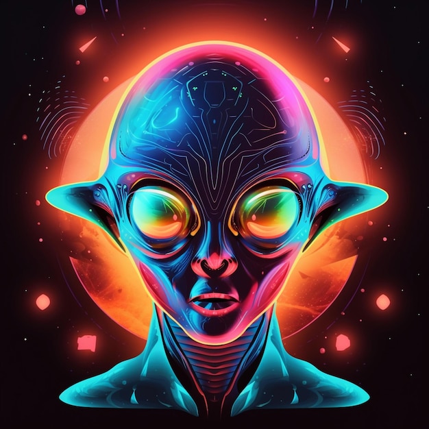 portrait de conception d'illustration extraterrestre