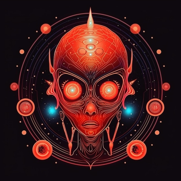 portrait de conception d'illustration extraterrestre