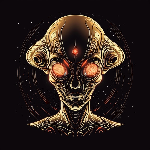 portrait de conception d'illustration extraterrestre