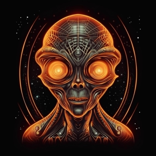 portrait de conception d'illustration extraterrestre