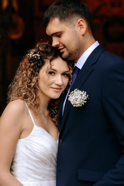 portrait de couple de mariage