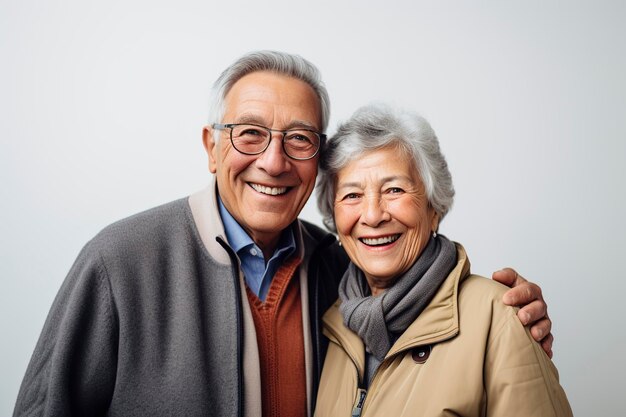 portrait d'un couple de personnes âgées heureux