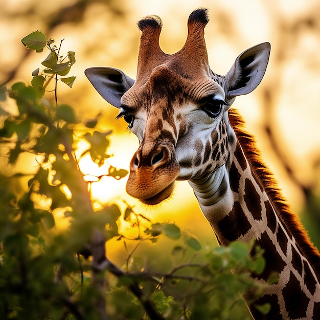 portrait créatif et illustration de la girafe