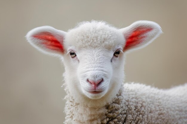 Le portrait curieux du bébé mouton génère Ai