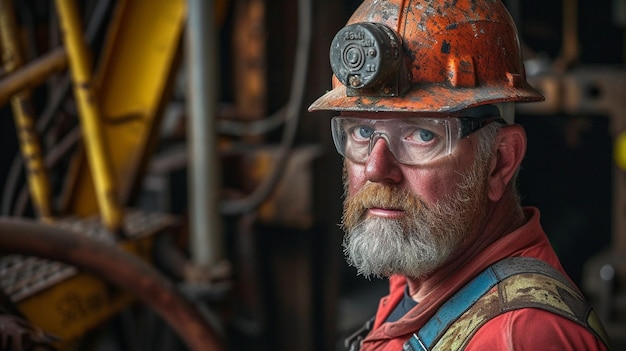 Portrait d'un directeur de chantier satisfait portant un gilet de sécurité et un casque bleu