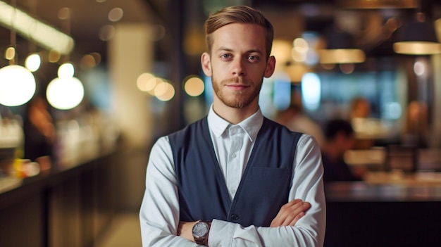 Portrait d'un directeur de restaurant généré par l'IA