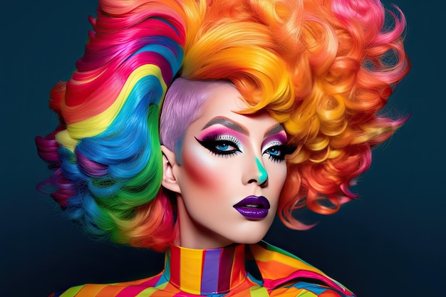 Portrait de drag queen personnage fictif ai génératif