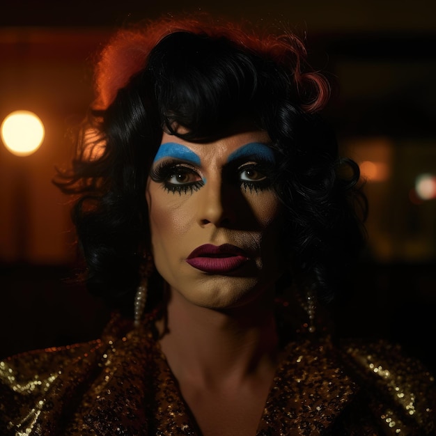 Portrait d'une drag queen urbaine habillée