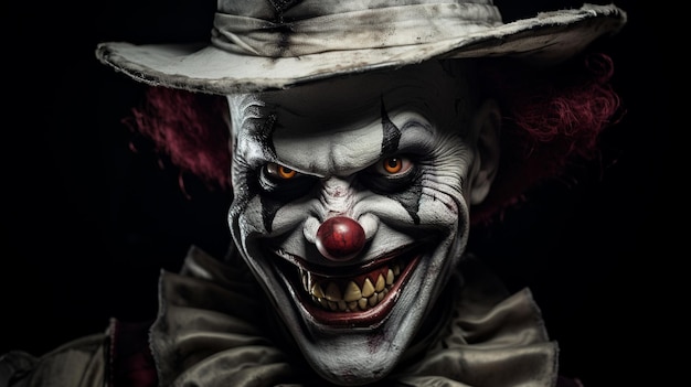 Photo le portrait du clown d'halloween