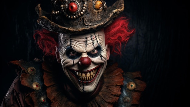 Le portrait du clown d'Halloween