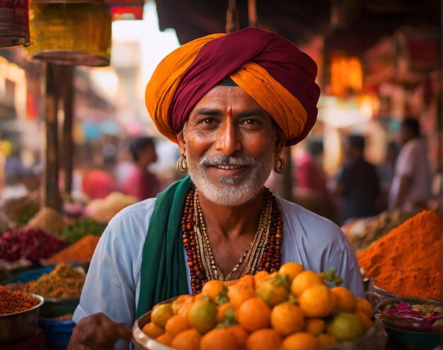Portrait du créateur de contenu alimentaire local indien